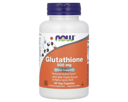 Глутатион, Glutathione, NOWFoods, 500 мг, 60 вегетарианских капсул