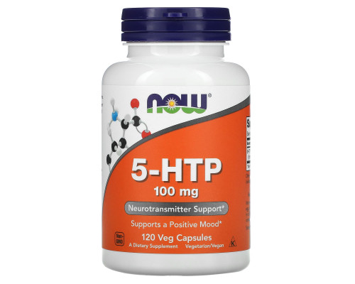 5-гидрокситриптофан, 5-HTP, Now Foods, 100 мг, 120 вегетарианских капсул