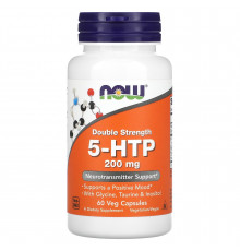 5-HTP, 5-гидрокситриптофан, 5-HTP, NOW Foods, двойная сила, 200 мг, 60 вегетарианских капсул