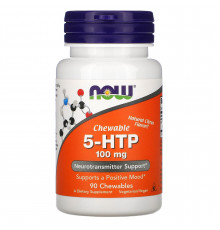 5-HTP (5-гидрокситриптофан), 5-HTP, Now Foods, цитрусовый вкус, 100 мг, 90 жевательных таблеток