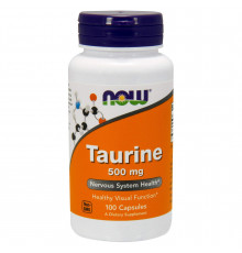 Таурин, Taurine, Now Foods, 500 мг, 100 вегетарианских капсул