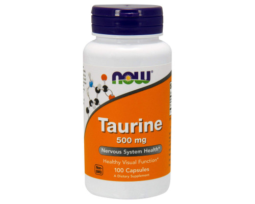 Таурин, Taurine, Now Foods, 500 мг, 100 вегетарианских капсул