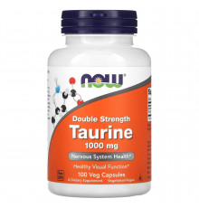 Таурин, Taurine, Now Foods, двойная сила, 1000 мг, 100 вегетарианских капсул