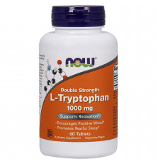 Триптофан (L-Tryptophan), Now Foods, двойная сила, 1000 мг, 60 таблеток