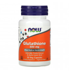 Глутатион, Glutathione, Now Foods, 500 мг, 30 капсул