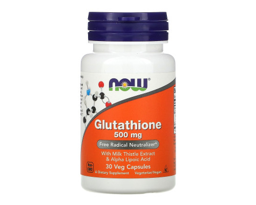 Глутатион, Glutathione, Now Foods, 500 мг, 30 капсул