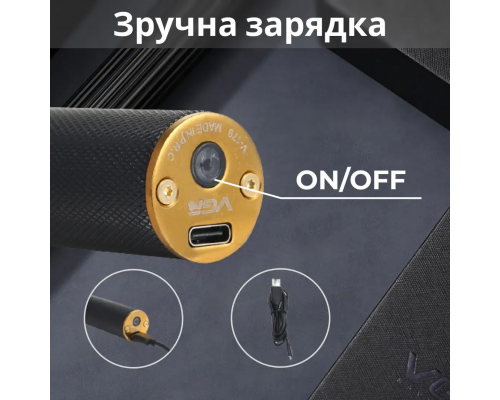 Тример для стрижки VGR акумуляторний з насадками чорний HP-V-179