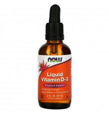 Витамин D3, Liquid Vitamin D-3, NOW Foods, жидкий, 10 мкг (400 МЕ),  59 мл