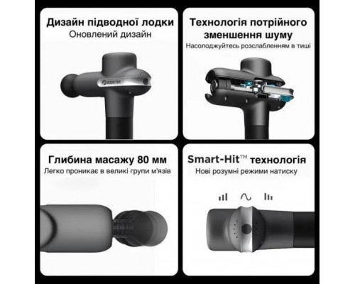 Професійний перкусійний ударний масажер Booster Lightsaber U1 (24V) (Чорний)