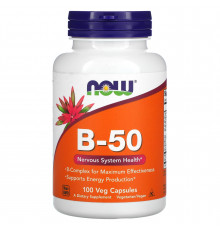 Витамины группы В-50, B-50, Now Foods, комплекс, 100 вегетарианских капсул
