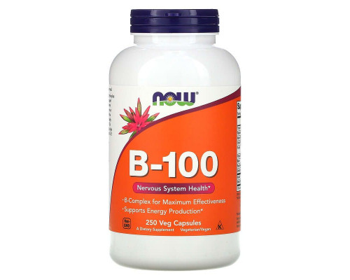 Комплекс В-100, B-Vitamins, Now Foods, для нервной системы, 250 вегетарианских капсул