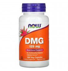 Диметилглицин, DMG, Now Foods, 125 мг, 100 вегетарианских капсул