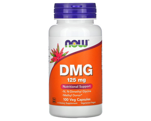 Диметилглицин, DMG, Now Foods, 125 мг, 100 вегетарианских капсул