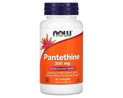 Пантетин, Pantethine, Now Foods, 300 мг, 60 гелевых капсул