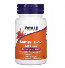 Витамин В12, Methyl B-12, Now Foods, метил, 1000 мкг, 100 леденцов