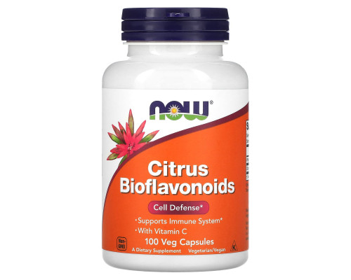 Цитрусовые биофлавоноиды с витамином С, Citrus Bioflavonoids, Now Foods, 700 мг, 100 вегетарианских капсул