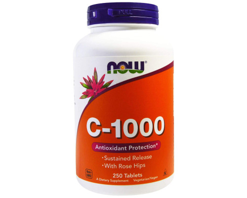 Витамин С-1000, Vitamin C, Now Foods, 250 таблеток