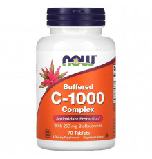 Витамин С комплекс, Buffered C-1000 Complex, NOW Foods, буферизированный, 90 таблеток