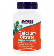 Кальций цитрат с минералами, Calcium Citrate, Now Foods, 100 таблеток