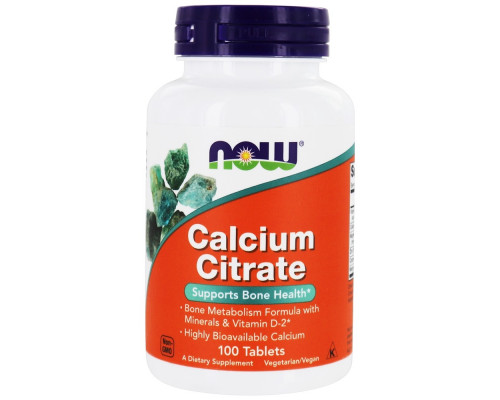 Кальций цитрат с минералами, Calcium Citrate, Now Foods, 100 таблеток