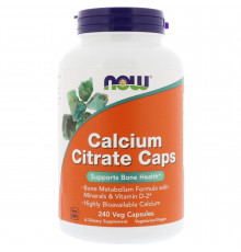 Цитрат кальция с минералами, Calcium Citrate, Now Foods, 240 вегетарианских капсул