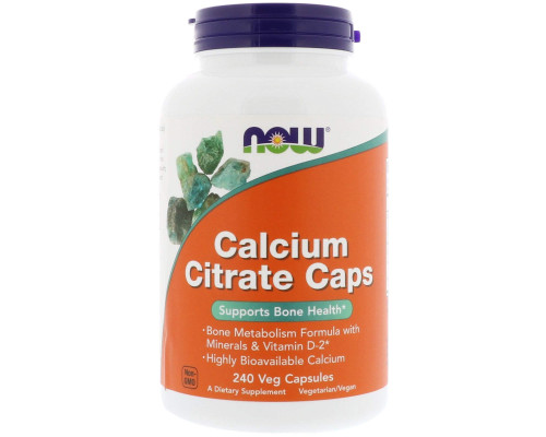 Цитрат кальция с минералами, Calcium Citrate, Now Foods, 240 вегетарианских капсул