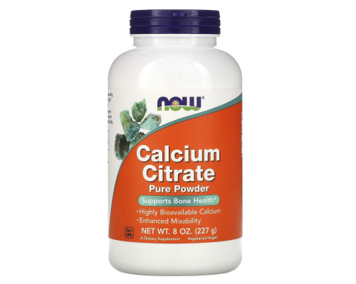 Цитрат кальция, Calcium Citrate, Now Foods, порошок, 227 г