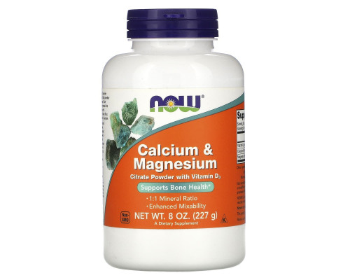 Кальций и магний, Calcium & Magnesium, Now Foods, 227 г