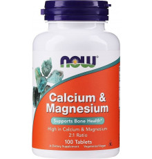 Кальций и магний, Calcium & Magnesium, Now Foods, 100 таблеток