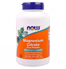 Магния цитрат, Magnesium Citrate, NOW Foods, 100% чистый порошок, 227 г