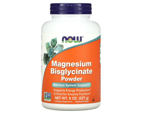 Магний бисглицинат, Magnesium Bisglycinate, Now Foods, порошок, 227 г