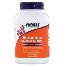 Поддержка уровня глюкозы с берберином, Berberine Glucose Support, Now Foods, 90 гелевых капсул