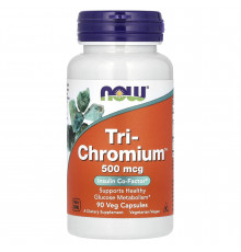 Хром, Tri-Chromium, Now Foods, 500 мкг, 90 вегетарианских капсул
