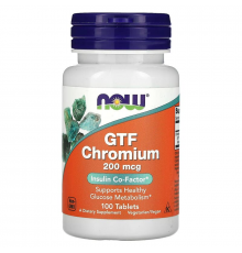Хром, GTF Chromium,  Now Foods, 200 мкг, 100 таблеток