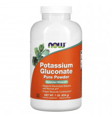 Калия глюконат, Potassium Gluconate, Now Foods, чистий порошок, 454 г
