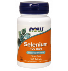 Селен, Selenium, Now Foods, без дрожжей, 100 мкг, 100 таблеток