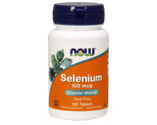 Селен, Selenium, Now Foods, без дрожжей, 100 мкг, 100 таблеток