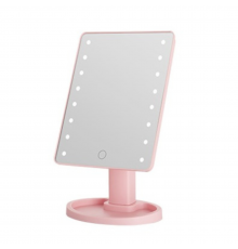 Дзеркало косметичне 21х16 см 16 LED Чорне HP-10-3AP