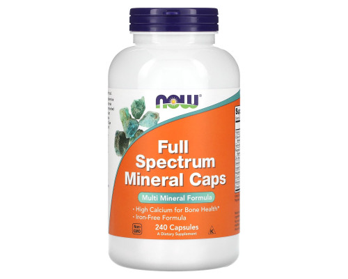 Мультиминералы, Full Spectrum Minerals Caps, Now Foods, 240 капсул