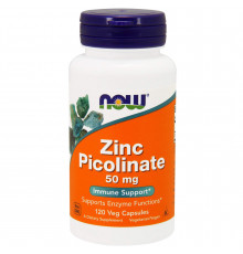 Пиколинат цинка, Zinc Picolinate, Now Foods, 50 мг, 120 вегетарианских капсул