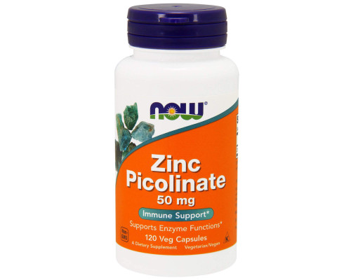 Пиколинат цинка, Zinc Picolinate, Now Foods, 50 мг, 120 вегетарианских капсул