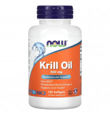 Масло криля, Krill Oil, NOW Foods, 500 мг, 120 гелевых капсул