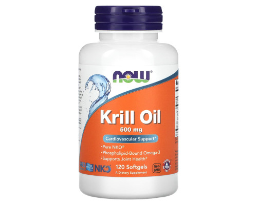 Масло криля, Krill Oil, NOW Foods, 500 мг, 120 гелевых капсул