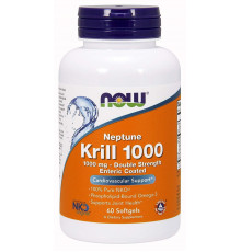 Масло криля Neptune, Krill, Now Foods, двойная сила, 1000 мг, 60 капсул