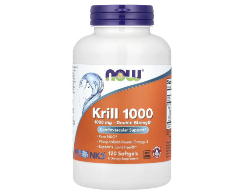 Масло криля Neptune, Krill, Now Foods, двойная сила, 1000 мг, 120 капсул