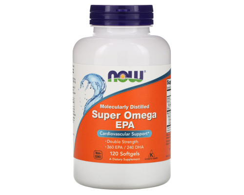 Супер Омега-3, Super Omega EPA, Now Foods, 360 ЭПК/ 240 ДГК, 120 гелевых капсул