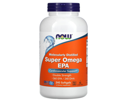 Супер Омега-3, Super Omega EPA, Now Foods, 360 ЭПК/ 240 ДГК, 240 гелевых капсул