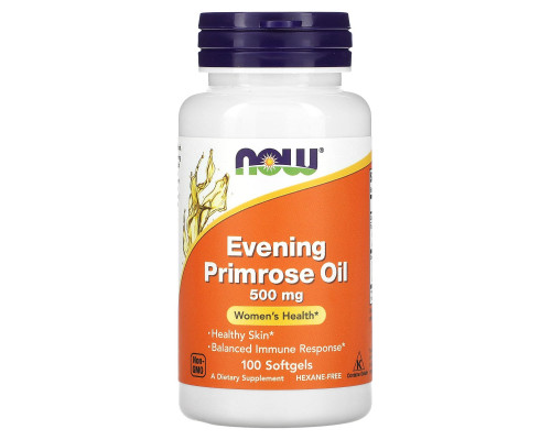 Масло вечерней примулы, Evening Primrose Oil, Now Foods, 500 мг, 100 капсул