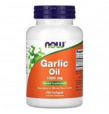 Чесночное масло, Garlic Oil, Now Food, 1500 мг, 250 гелевых капсул