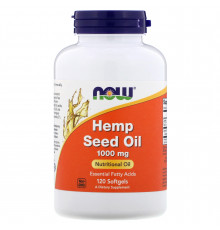 Масло семян конопли, Hemp Seed Oil, NOW Foods, 1000 мг, 120 гелевых капсул